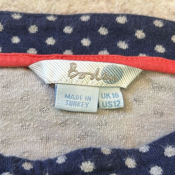 Boden Navy and White Polka Dot top size 12 - Picture 3 of 6